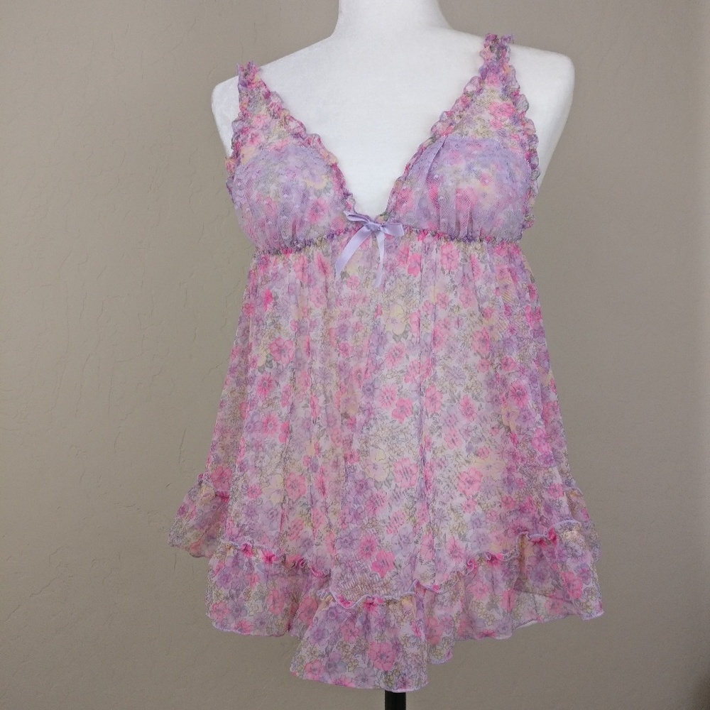 Victoria's Secret Floral Babydoll Lingerie Set